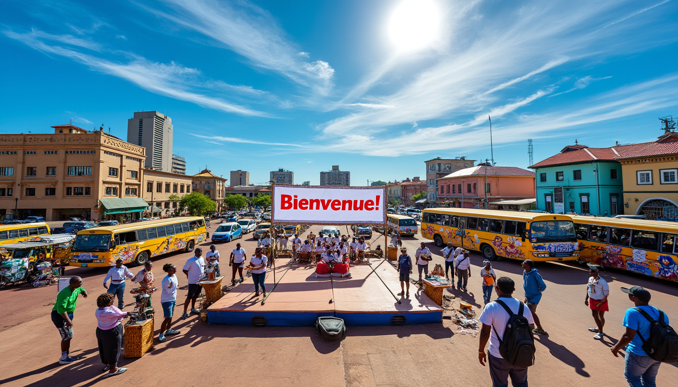 découvrez la visite d'emmanuel macron à madagascar, accompagnée d'une délégation de 80 membres. un rendez-vous important à antananarivo qui souligne les relations entre la france et madagascar.