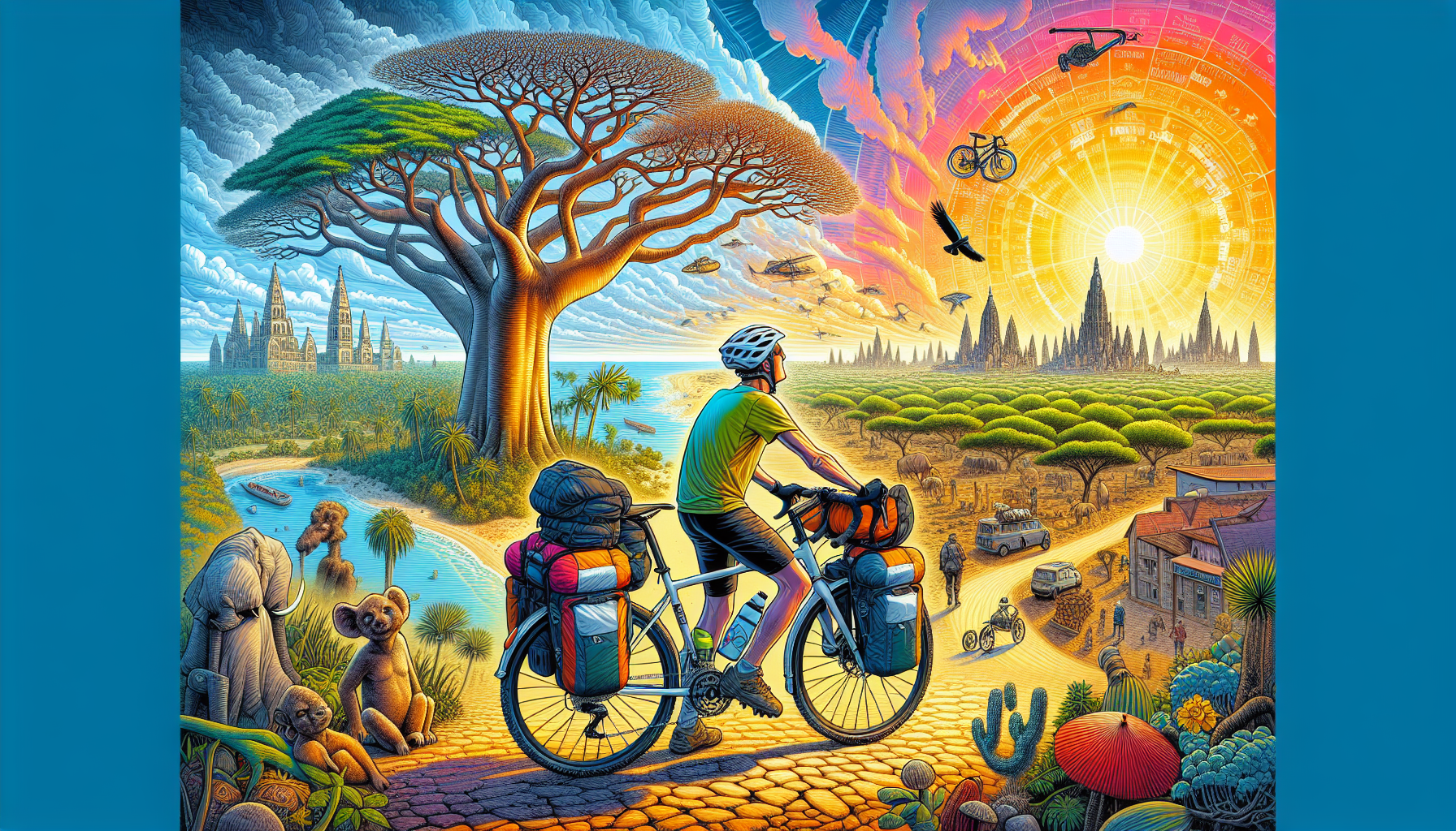 découvrez l'incroyable aventure de 21 000 km à vélo, parcourue en seize mois de madagascar à nantes. un périple riche en rencontres, paysages époustouflants et défis personnels, raconté avec passion et authenticité.